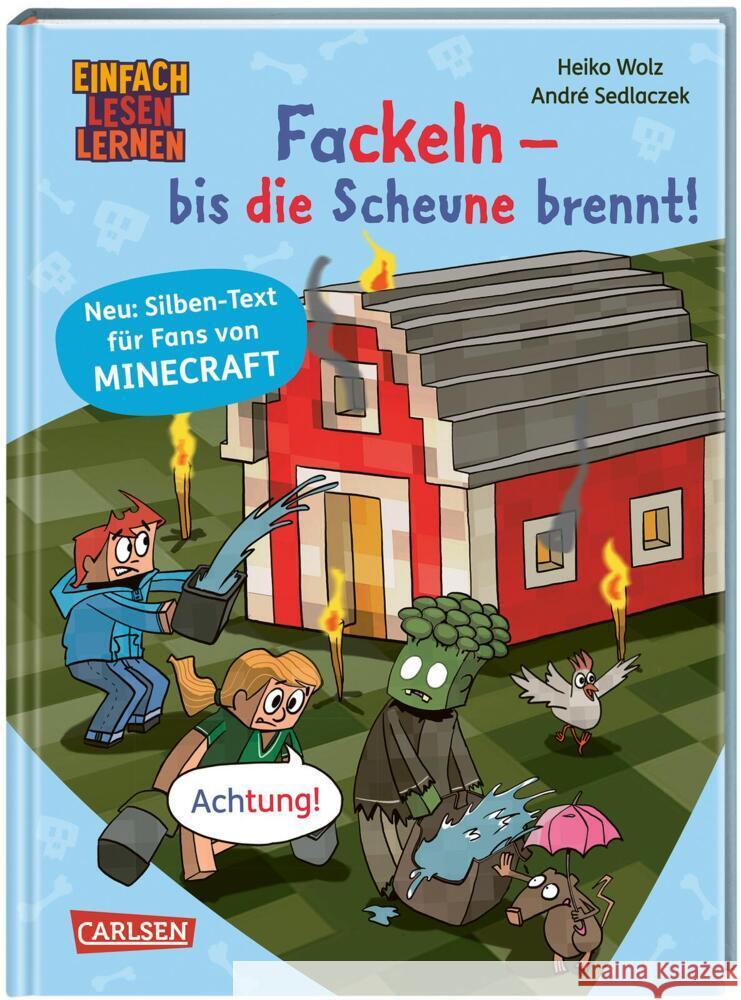 Minecraft Silben-Geschichten: Fackeln - bis die Scheune brennt! Wolz, Heiko 9783551065667