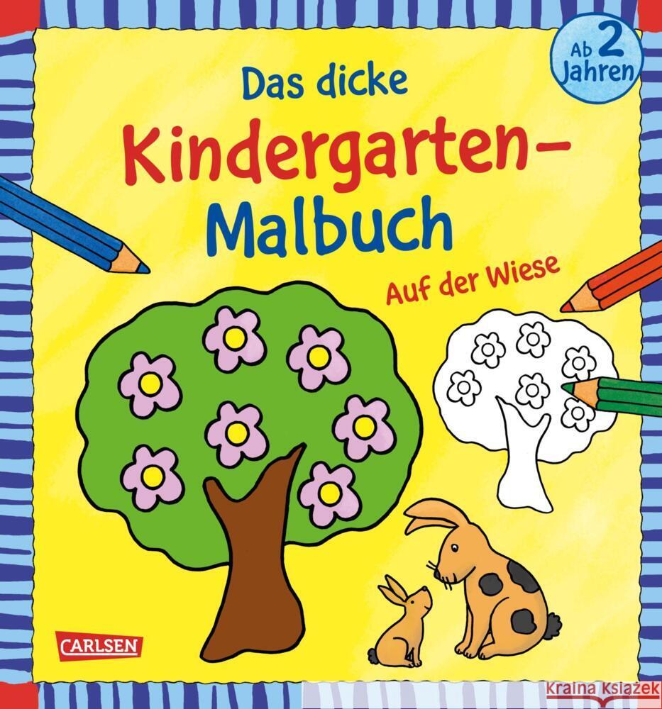 Das dicke Kindergarten-Malbuch: Auf der Wiese Mensing, Katja 9783551191328