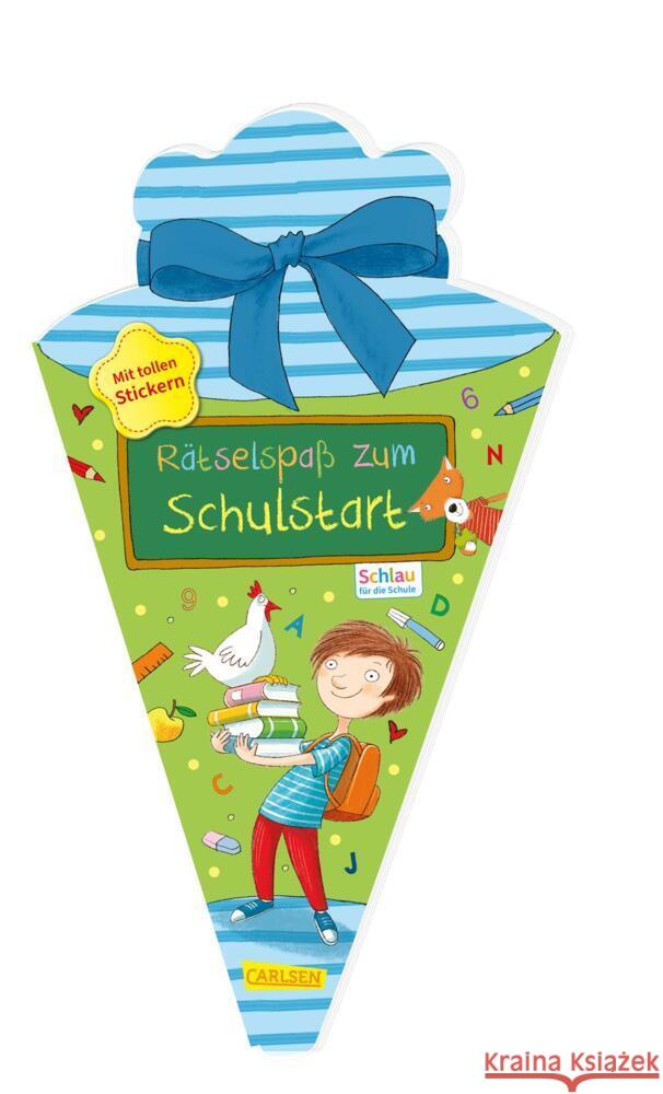 Schlau für die Schule: Rätselspaß zum Schulstart mit Stickern (Schultüte 2023 blau) Fuchs, Caroline 9783551191410 Carlsen