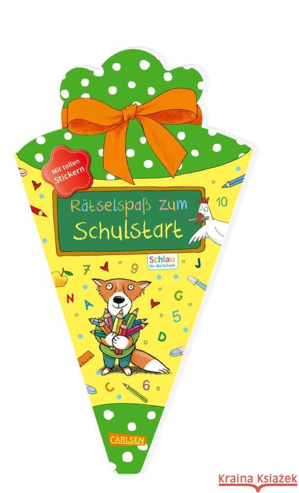 Schlau für die Schule: Rätselspaß zum Schulstart mit Stickern (Schultüte 2023 grün/gelb) Fuchs, Caroline 9783551191427 Carlsen