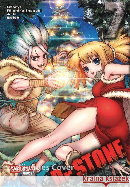 Dr. Stone. Bd.7 : Verrückte Abenteuer, Action und Wissenschaft! Boichi; Inagaki, Riichiro 9783551736079 Carlsen