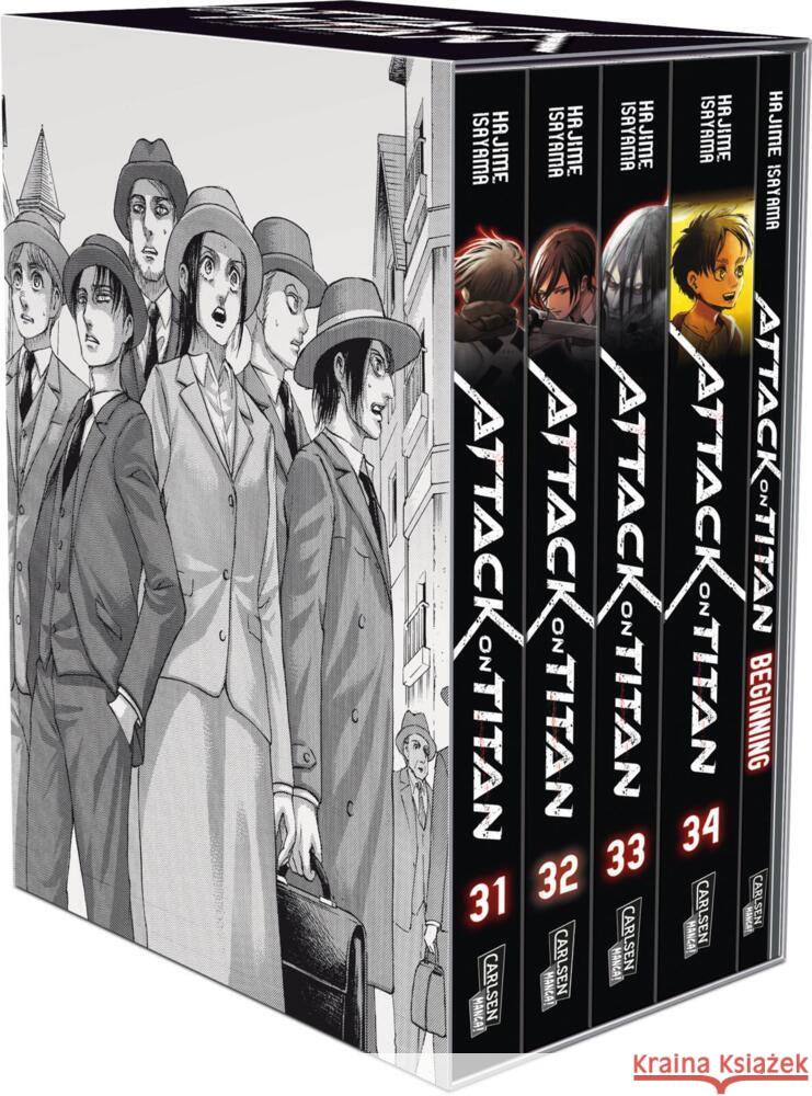 Attack on Titan, Bände 31-34 im Sammelschuber mit Extra. Bd.31-34 Isayama, Hajime 9783551792747 Carlsen Manga