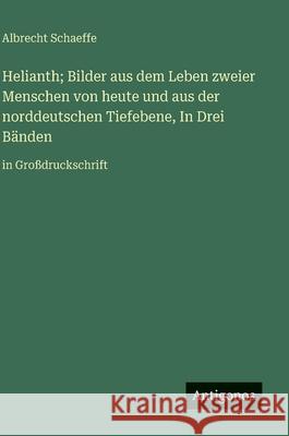 Helianth; Bilder aus dem Leben zweier Menschen von heute und aus der norddeutschen Tiefebene, In Drei B?nden: in Gro?druckschrift Albrecht Schaeffe 9783563731581 Antigonos Verlag