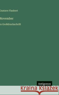 November: in Gro?druckschrift Gustave Flaubert 9783566033897 Antigonos Verlag