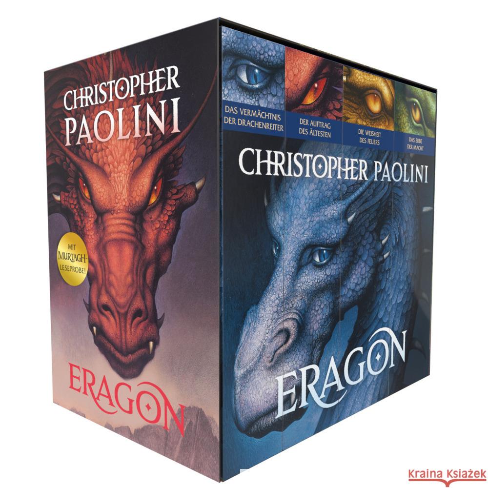 Christopher Paolini: Eragon. Vier Bände im Taschenbuch-Schuber: Das Vermächtnis der Drachenreiter, Der Auftrag der Ältesten, Die Weisheit des Feuers, Das Erbe der Macht Paolini, Christopher 9783570316443