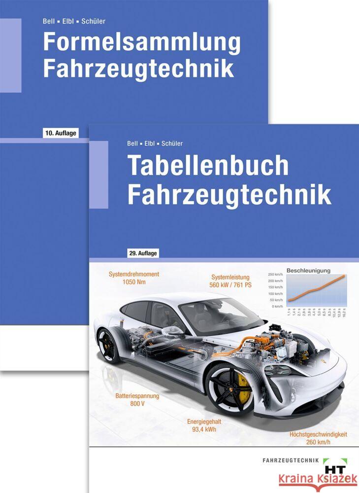 Tabellenbuch Fahrzeugtechnik und Formelsammlung Fahrzeugtechnik, 2 Bde. Bell, Marco, Elbl, Helmut, Föll, Werner 9783582351210