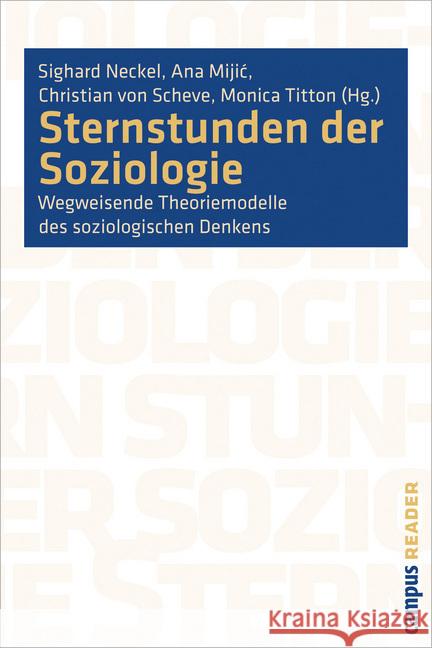 Sternstunden der Soziologie : Wegweisende Theoriemodelle des soziologischen Denkens Neckel, Sighard Mijic, Ana Scheve, Christian von 9783593391816