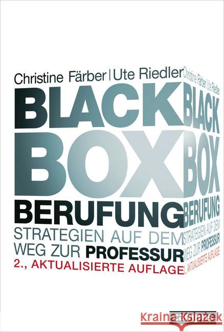 Black Box Berufung : Strategien auf dem Weg zur Professur Färber, Christine; Riedler, Ute 9783593506418