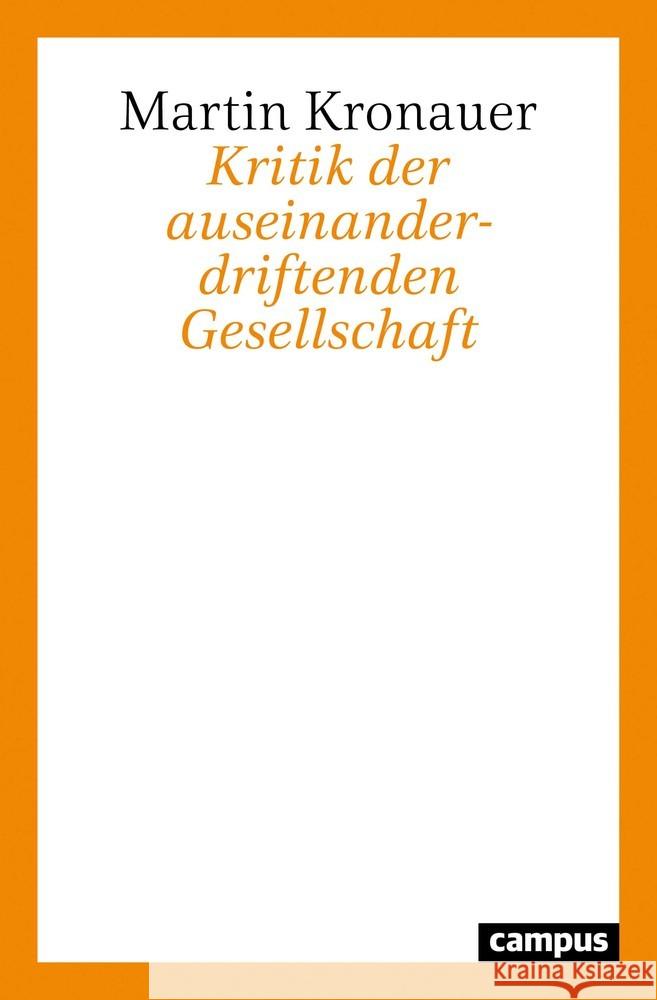 Kritik der auseinanderdriftenden Gesellschaft Kronauer, Martin 9783593513003 Campus Verlag