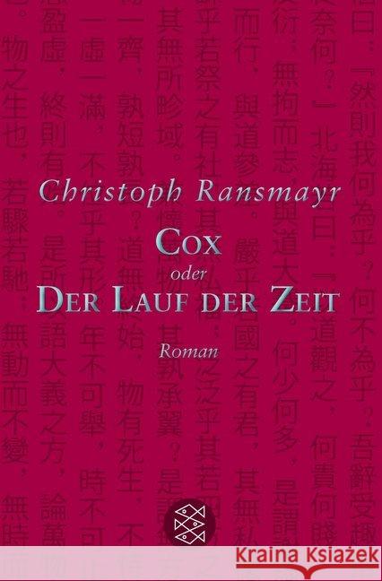 Cox : oder Der Lauf der Zeit. Roman Ransmayr, Christoph 9783596196630 FISCHER Taschenbuch