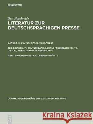 69709-80619. Magdeburg-Zwönitz  9783598213052 K G Saur