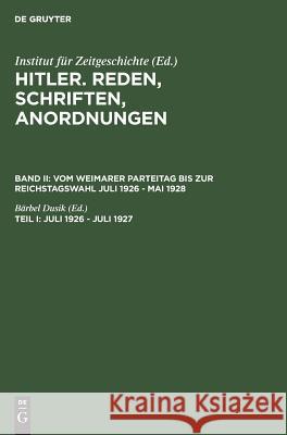 Juli 1926 - Juli 1927  9783598219320 X_K. G. Saur