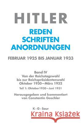 Oktober 1930 - Juni 1931  9783598219351 X_K. G. Saur