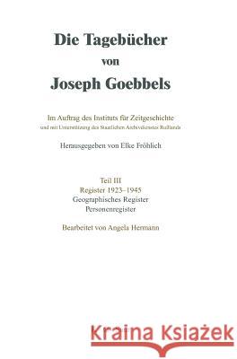 Geographisches Register Und Personenregister Elke Frohlich 9783598219580 K. G. Saur