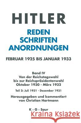 Juli 1931 - Dezember 1931  9783598220012 X_K. G. Saur