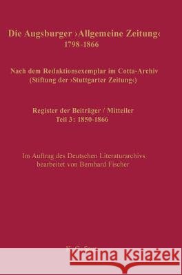 Register der Beiträger / Mitteiler Fischer, Bernhard 9783598349751