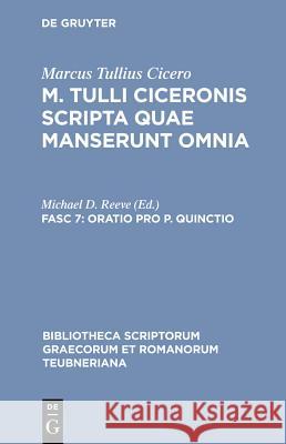 Scripta Quae Manserunt Omnia, CB Cicero/Reeve 9783598711794