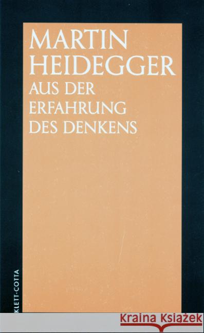 Aus der Erfahrung des Denkens Heidegger, Martin 9783608910759