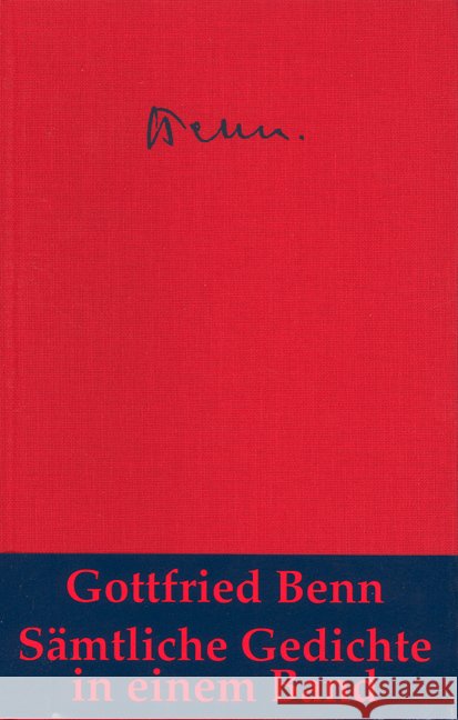 Sämtliche Gedichte Benn, Gottfried   9783608934496 Klett-Cotta