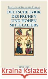 Deutsche Lyrik des Frühen und Hohen Mittelalters Kasten, Ingrid   9783618680062 Deutscher Klassiker Verlag