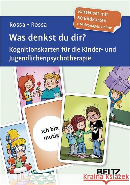 Was denkst du dir?, 60 Bildkarten : Kognitionskarten für die Kinder- und Jugendlichenpsychotherapie. Kartenset mit 60 Bildkarten. Malvorlagen online Rossa, Robert; Rossa, Julia 9783621284950 Beltz