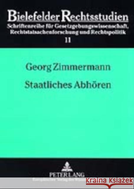 Staatliches Abhoeren Backes, Otto 9783631380321