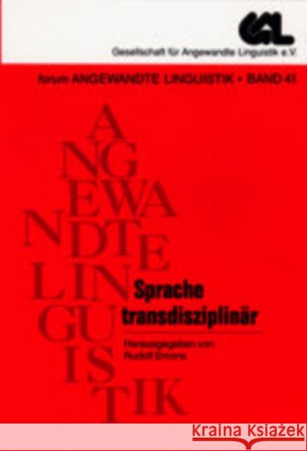 Sprache Transdisziplinaer Ammon, Ulrich 9783631508145