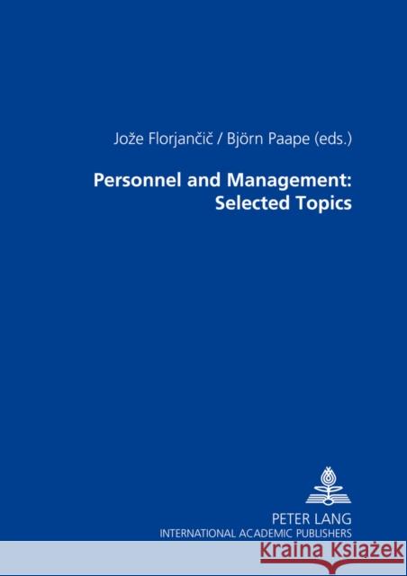 Personnel and Management: Selected Topics  9783631532614 Peter Lang GmbH
