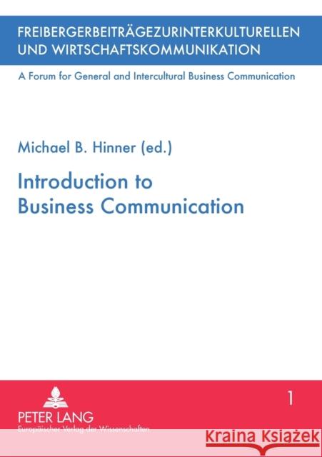 Introduction to Business Communication Michael B. Hinner   9783631537107 Peter Lang GmbH