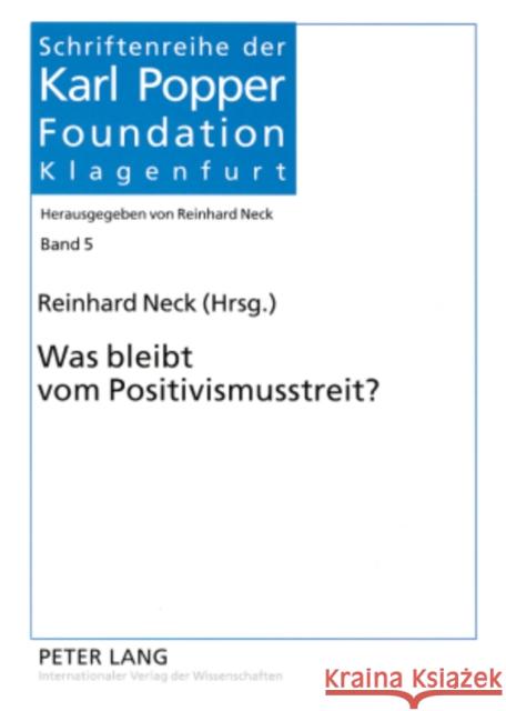 Was Bleibt Vom Positivismusstreit? Neck, Reinhard 9783631547014 Lang, Peter, Gmbh, Internationaler Verlag Der