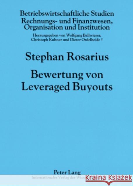Bewertung Von Leveraged Buyouts Ballwieser, Wolfgang 9783631559178 Lang, Peter, Gmbh, Internationaler Verlag Der