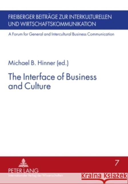 The Interface of Business and Culture  9783631563397 Peter Lang GmbH