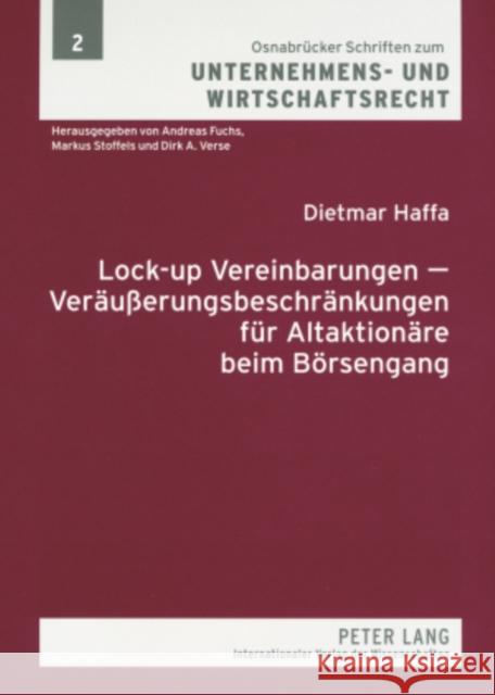 Lock-Up Vereinbarungen - Veraeußerungsbeschraenkungen Fuer Altaktionaere Beim Boersengang Fuchs, Andreas 9783631567685