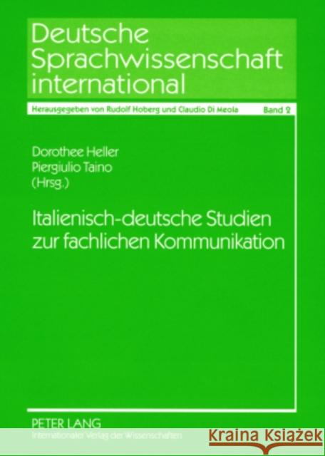 Italienisch-Deutsche Studien Zur Fachlichen Kommunikation Di Meola, Claudio 9783631575635 Peter Lang Gmbh, Internationaler Verlag Der W