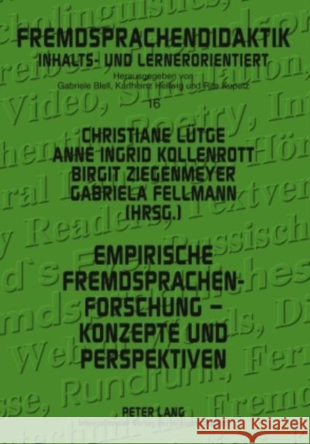 Empirische Fremdsprachenforschung - Konzepte Und Perspektiven Blell, Gabriele 9783631584446 Peter Lang Gmbh, Internationaler Verlag Der W