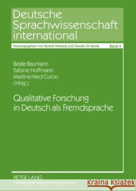 Qualitative Forschung in Deutsch ALS Fremdsprache Di Meola, Claudio 9783631584484 Peter Lang Gmbh, Internationaler Verlag Der W