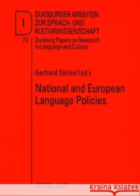 National and European Language Policies: Contributions to the Annual Conference 2007 of Efnil in Riga Ammon, Ulrich 9783631585443