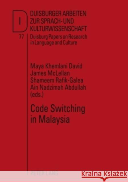 Code Switching in Malaysia  9783631595640 Peter Lang GmbH