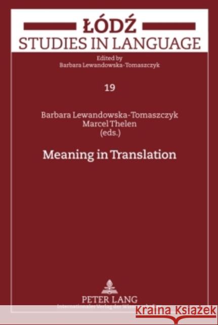 Meaning in Translation  9783631601051 Peter Lang GmbH
