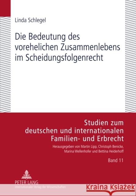 Die Bedeutung Des Vorehelichen Zusammenlebens Im Scheidungsfolgenrecht Wellenhofer, Marina 9783631607886