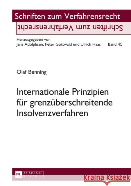 Internationale Prinzipien Fuer Grenzueberschreitende Insolvenzverfahren Gottwald, Peter 9783631614136