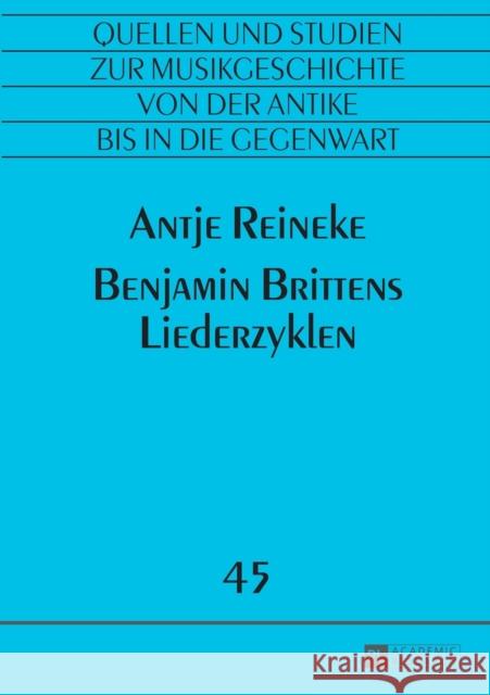 Benjamin Brittens Liederzyklen Von Albrecht, Christiane 9783631659854 Peter Lang Gmbh, Internationaler Verlag Der W