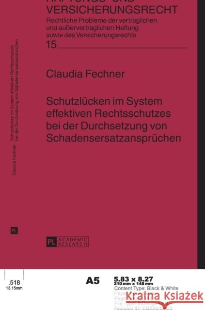 Schutzluecken Im System Effektiven Rechtsschutzes Bei Der Durchsetzung Von Schadensersatzanspruechen Schwintowski, Hans-Peter 9783631667415