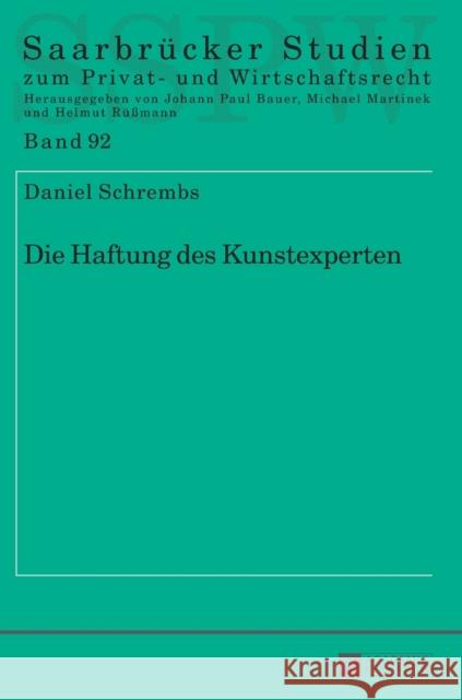 Die Haftung Des Kunstexperten Martinek, Michael 9783631675854