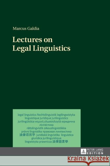 Lectures on Legal Linguistics Galdia, Marcus 9783631725825 