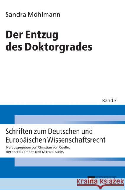 Der Entzug Des Doktorgrades Kempen, Bernhard 9783631726471 Peter Lang Gmbh, Internationaler Verlag Der W