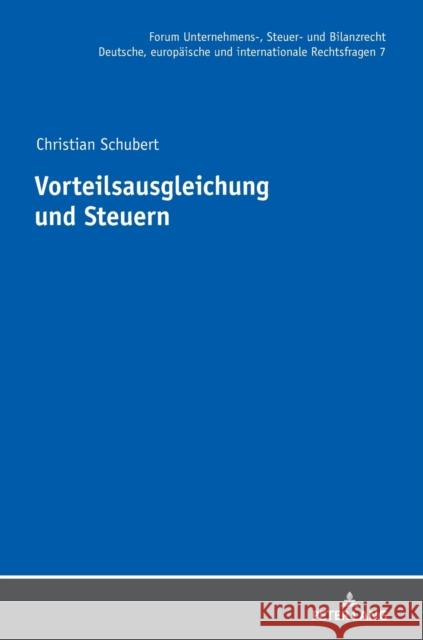 Vorteilsausgleichung Und Steuern Schubert, Christian 9783631760109 Peter Lang Bern