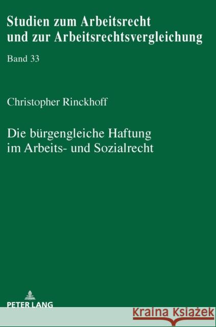 Die Buergengleiche Haftung Im Arbeits- Und Sozialrecht Weiss, Manfred 9783631783269