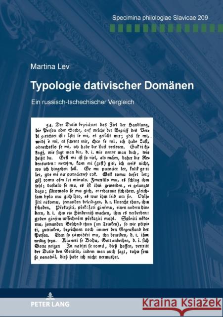 Typologie dativischer Domänen; Ein russisch‐tschechischer Vergleich Kosta, Peter 9783631887417