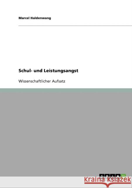 Schul- und Leistungsangst Marcel Haldenwang 9783638643528